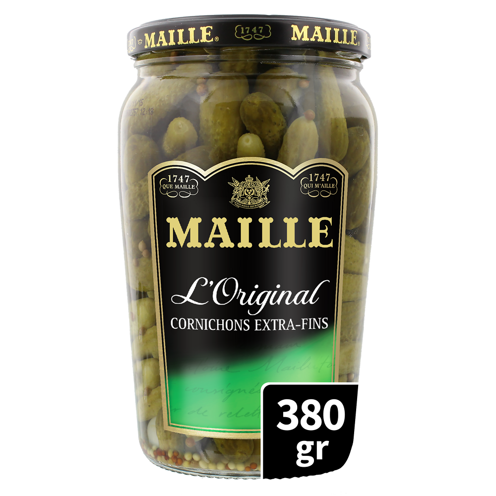 Cornichons extra fins MAILLE, bocal de 380g