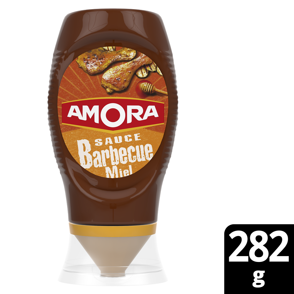 Sauce barbecue au miel AMORA, flacon souple de 282g