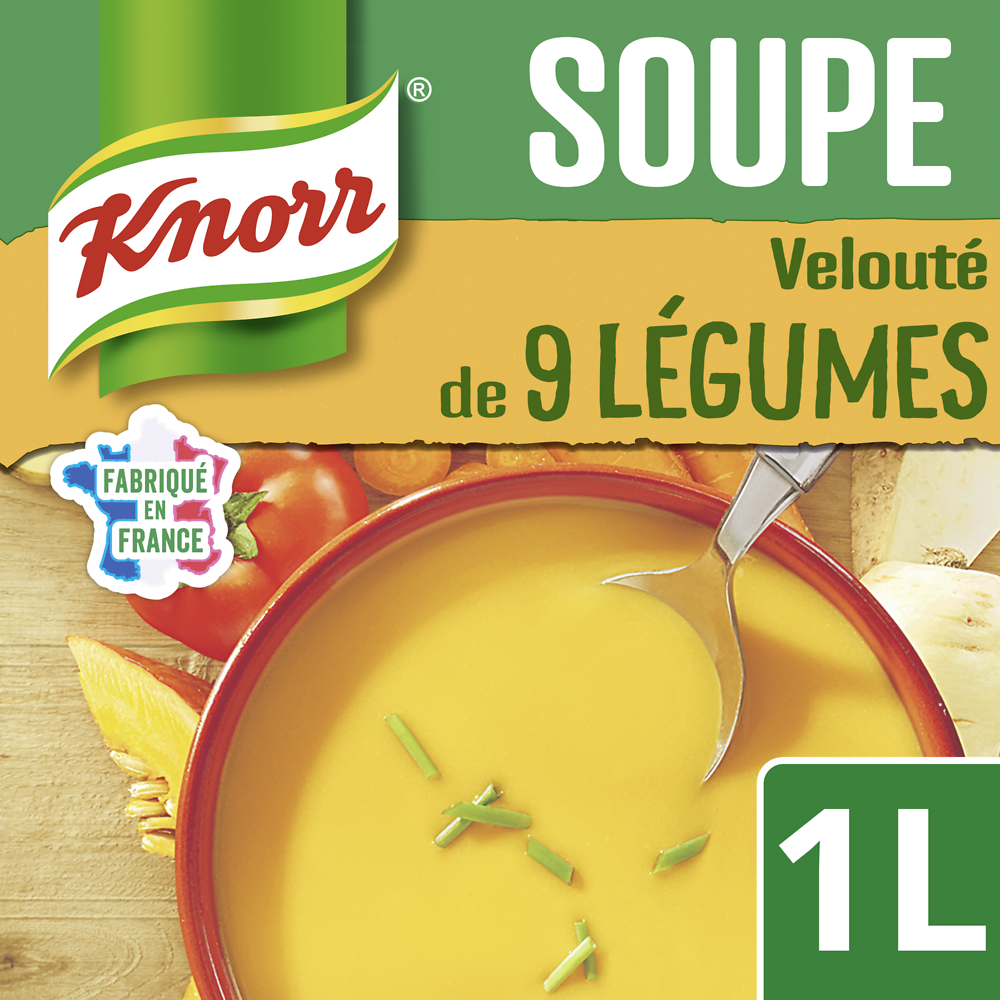 Potage velouté aux 9 légumes riche en légumes KNORR, 1l