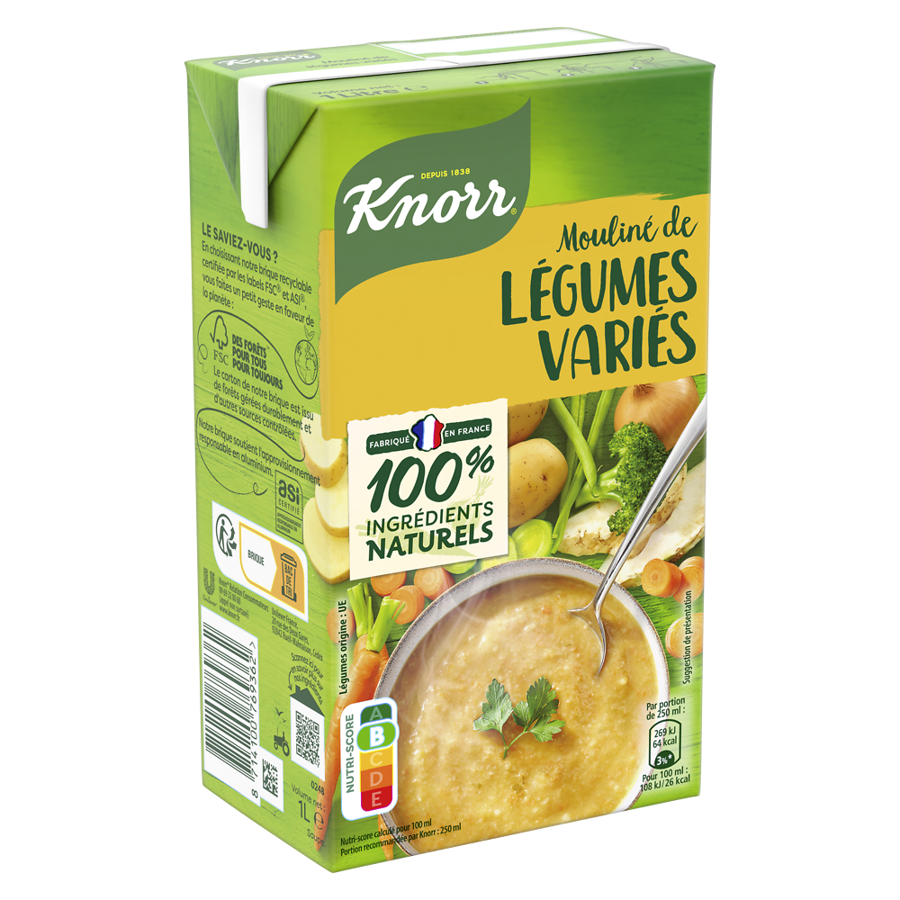 Soupe Mouliné de légumes variés riche en légumes KNORR, 1l