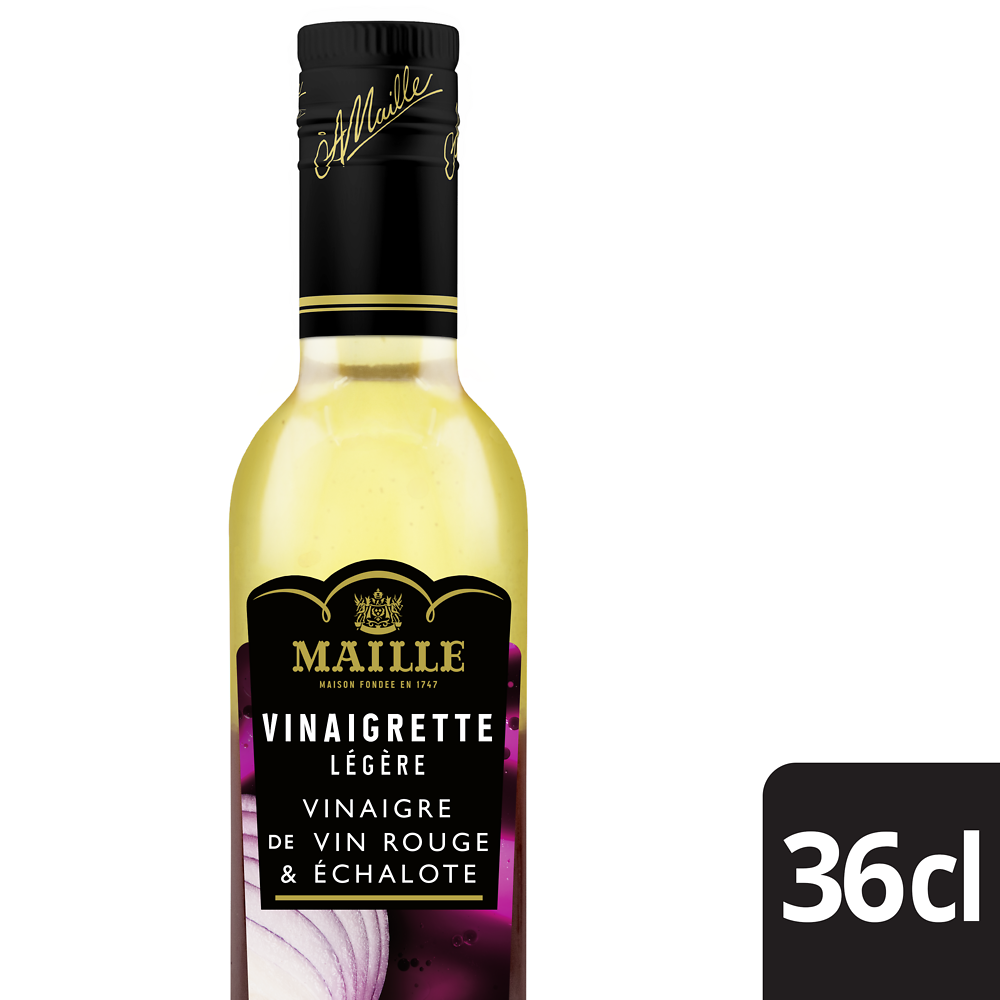 Vinaigrette au vin rouge échalote et petits oignons rouge MAILLE, bouteille de 36cl