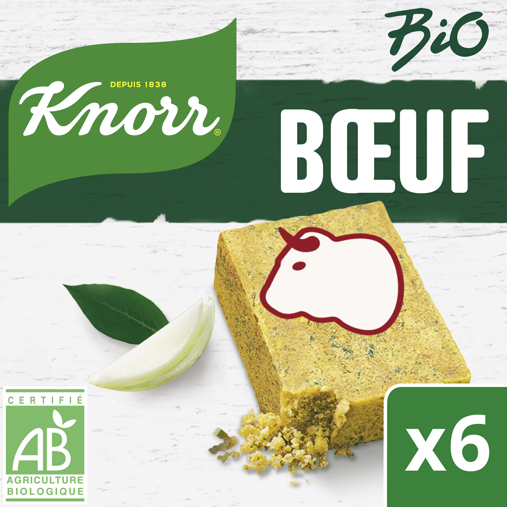 Bouillon de boeuf bio KNORR, 6 tablettes soit 60g