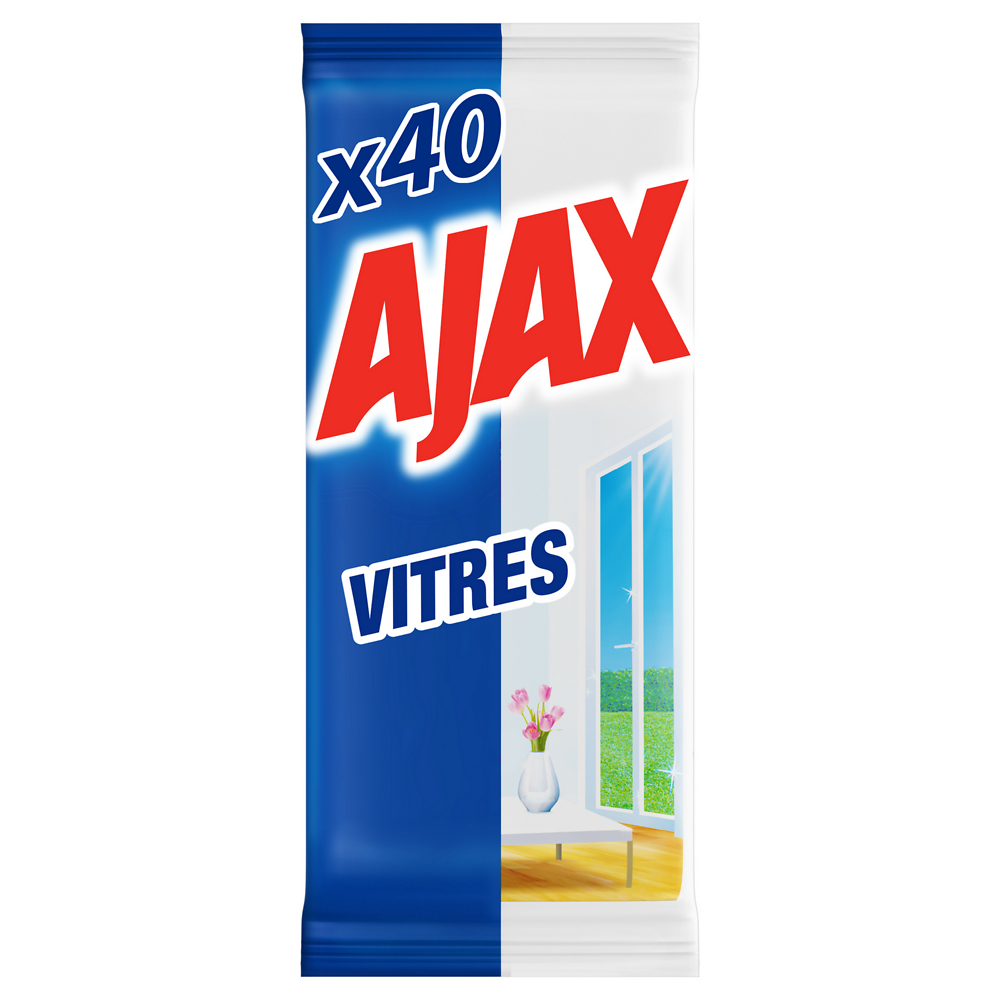 Lingettes spéciales vitres AJAX, x40