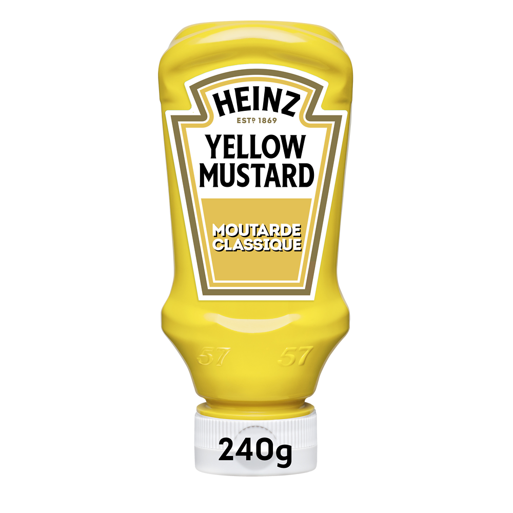 Moutarde Yellow mustard classic HEINZ, flacon souple de 240g