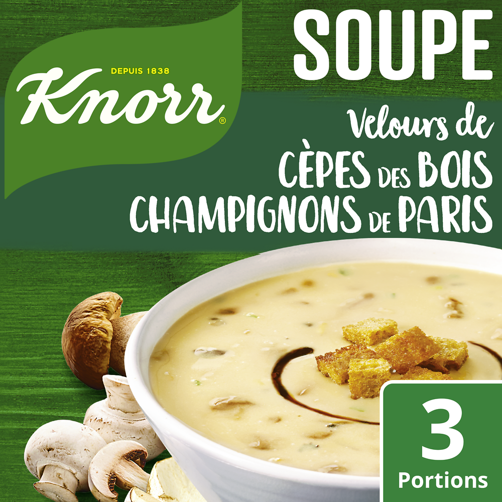 Soupe moments Gourmets velours cèpes des bois KNORR, sachet de 91g