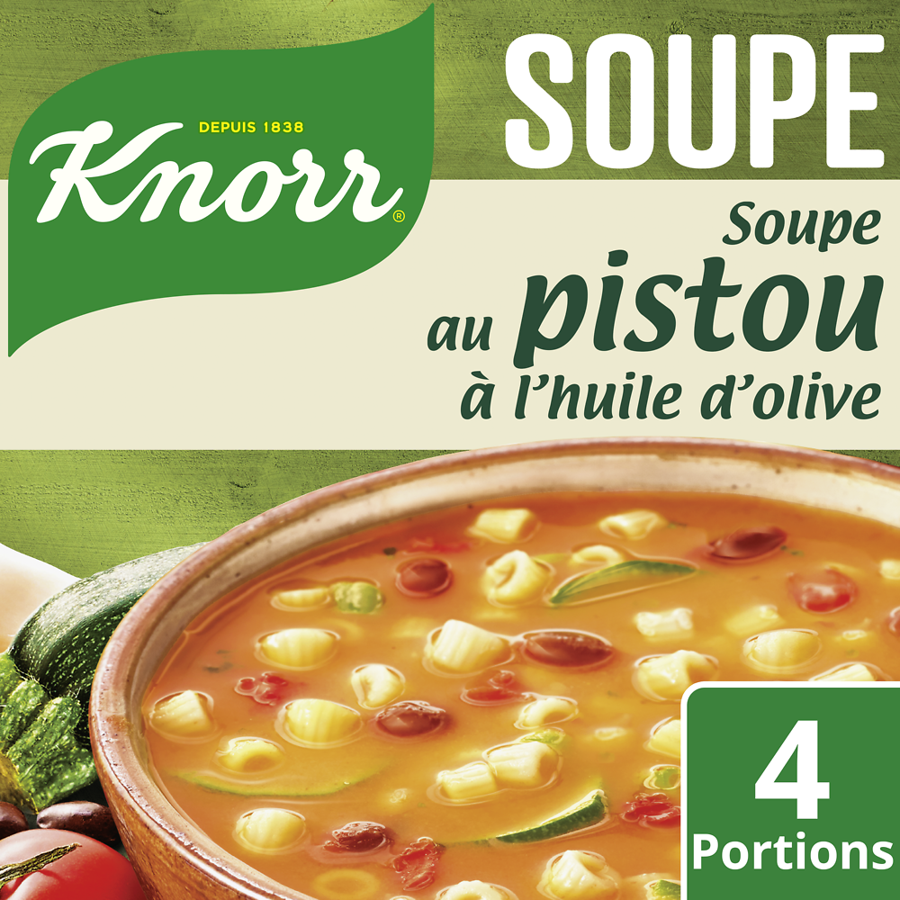 Soupe au Pistou et à l'huile d'olive déshydratée KNORR, sachet de 80g,1 l