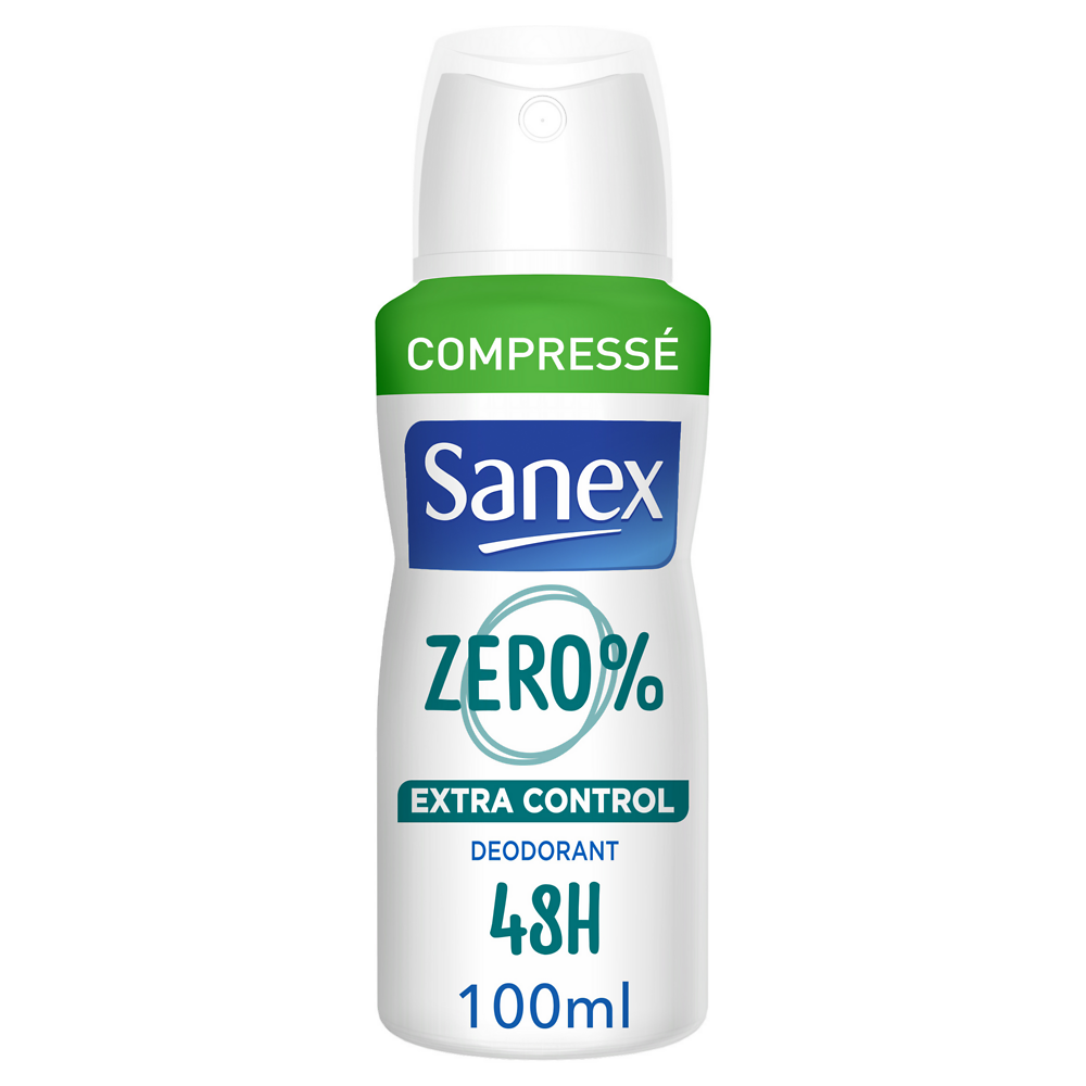 Déodorant compressé zéro % protect & control SANEX, spray de 100ml