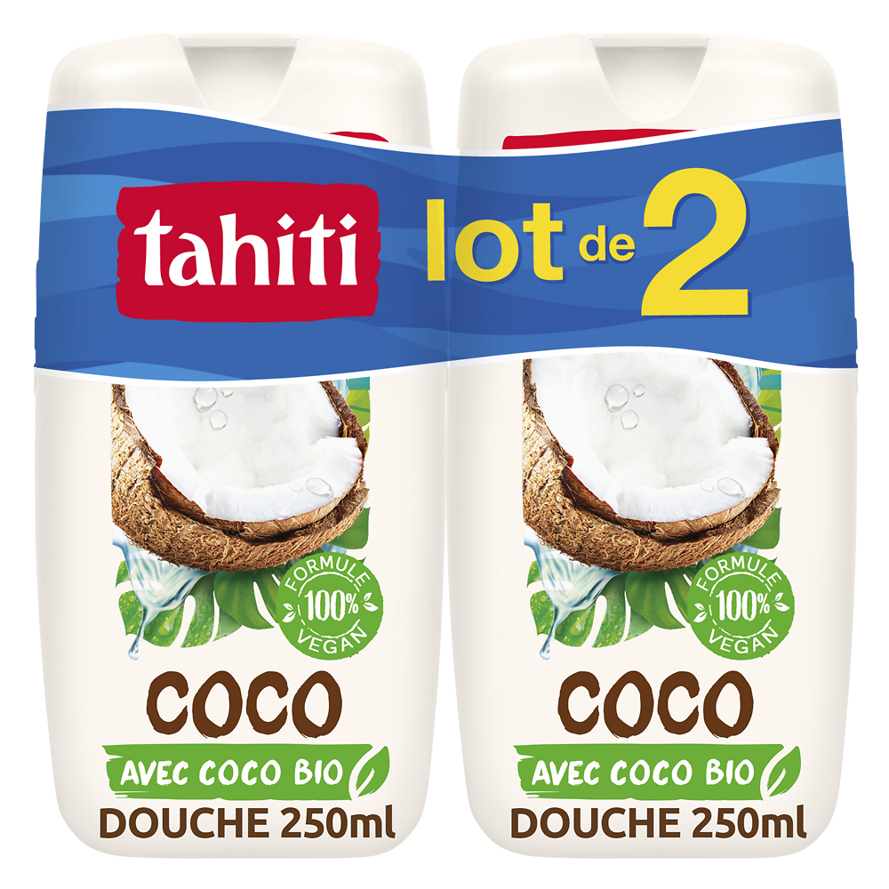 Douche origine coco nourrissante TAHITI, flacon 2x250ml