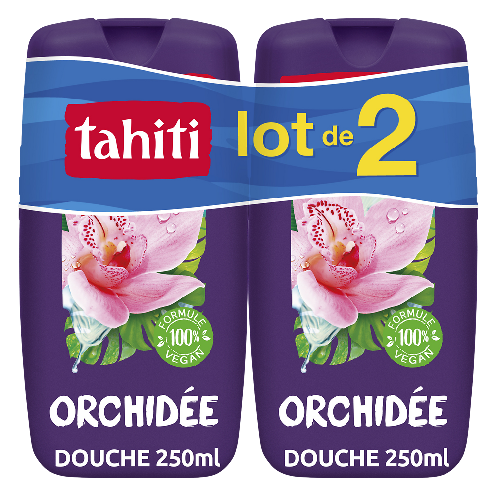 Gel douche origine orchidée relaxante TAHITI flacon 2x250ml