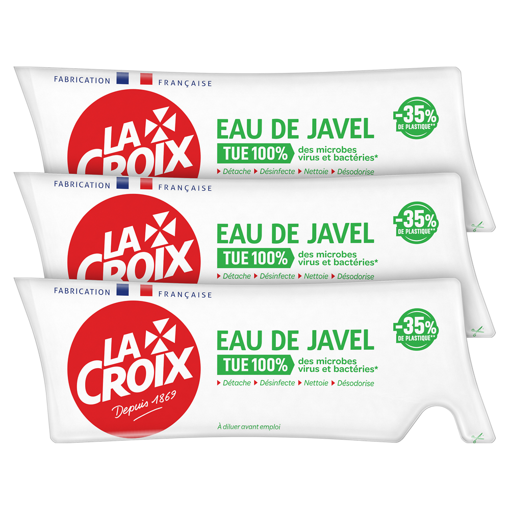 Eau de javel originale tue 100% LA CROIX tripack 3x250ml