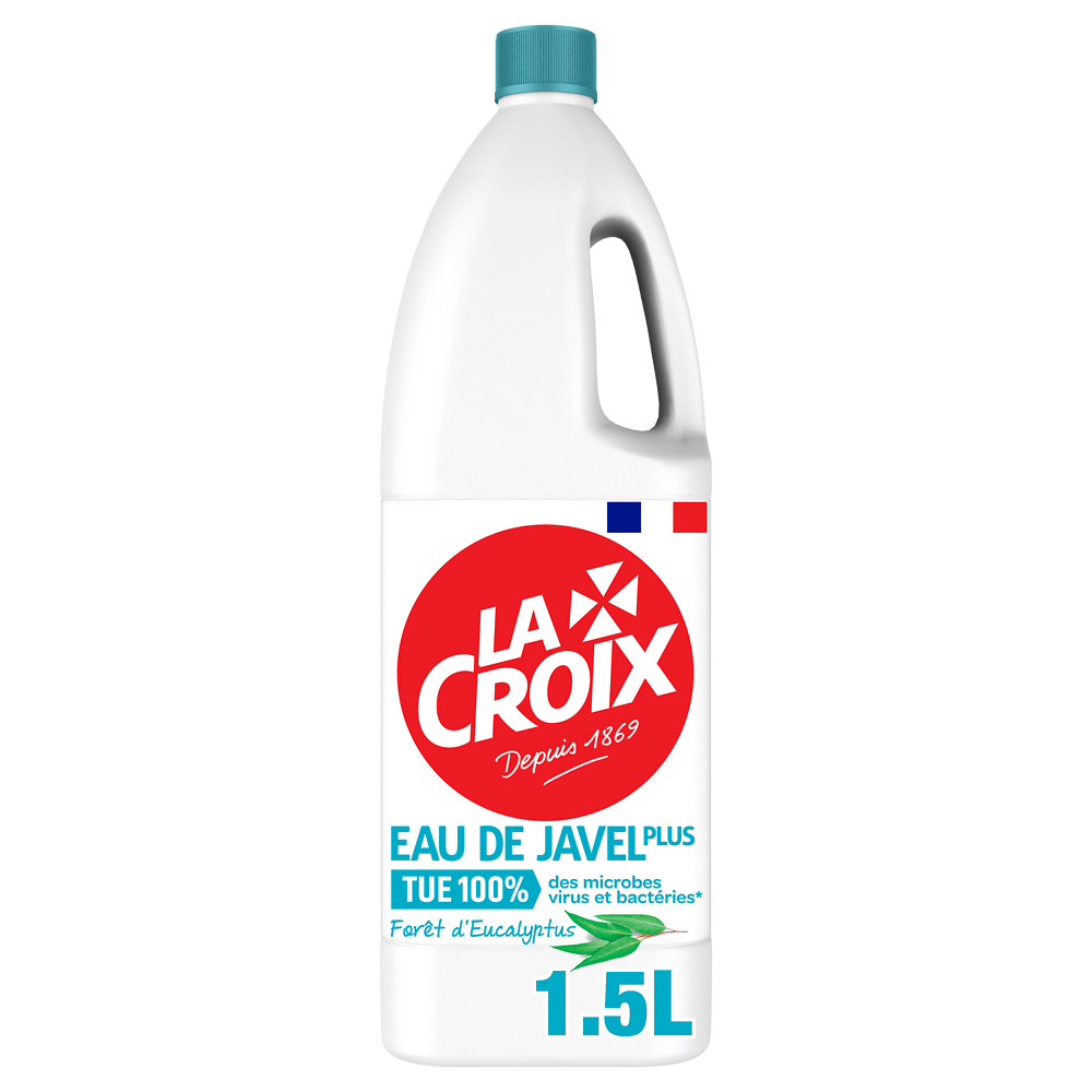 Eau de javel fraicheur forêt d'eucalyptus LA CROIX plus bidon 1,5L