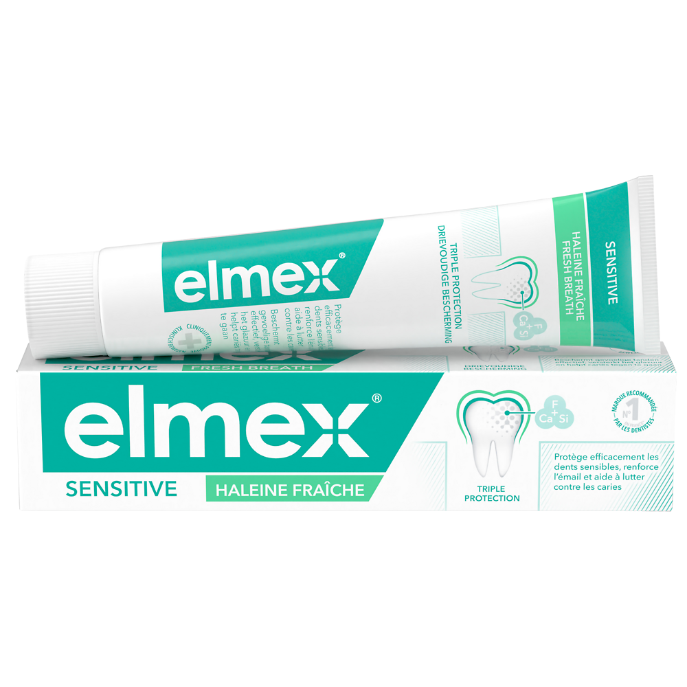 Dentifrice sensitive haleine fraiche 0 colorant ELMEX 75ml