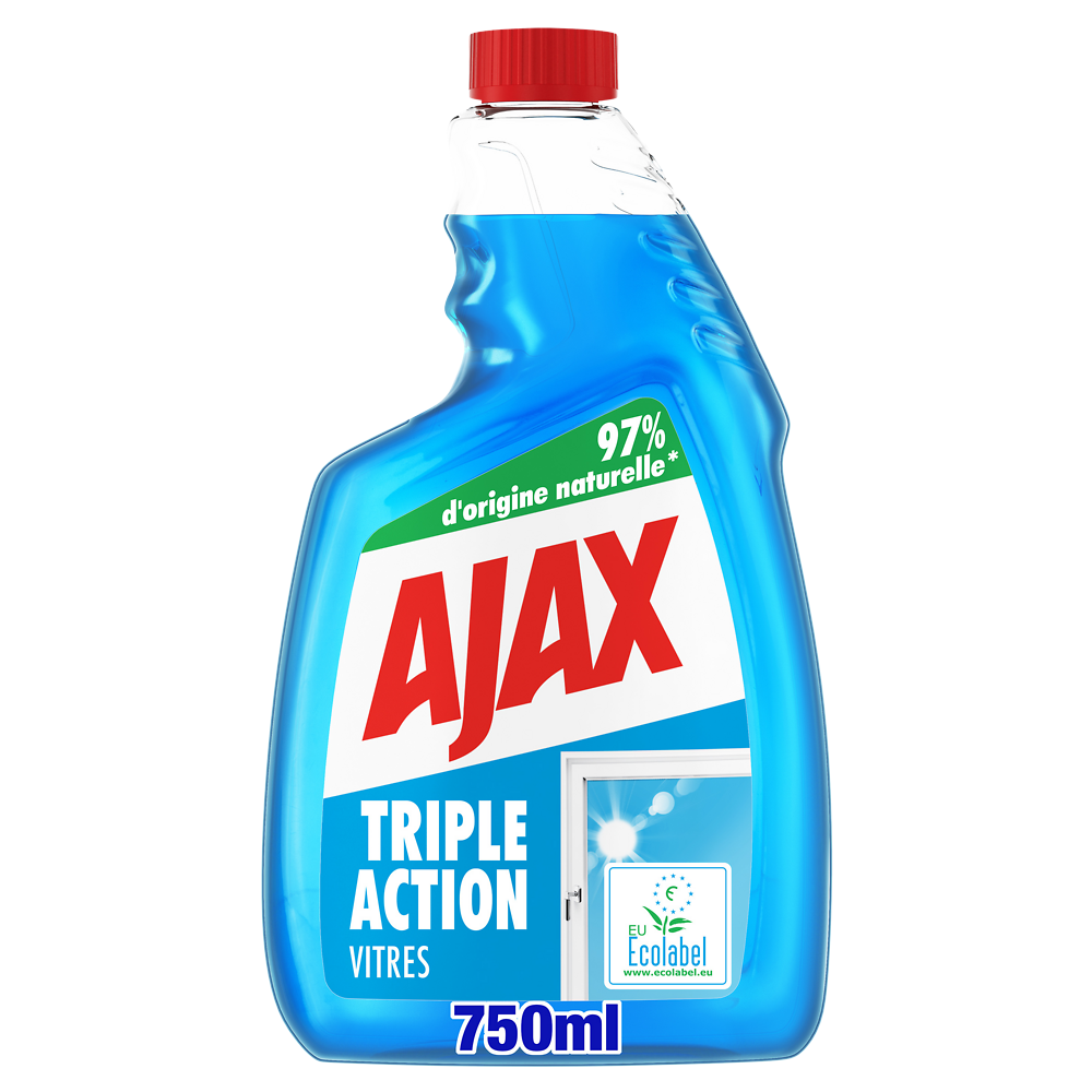 Recharge nettoyant vitres triple action AJAX 750ml spray