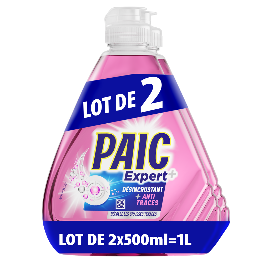 Liquide vaisselle expert anti-traces PAIC 2x500ml