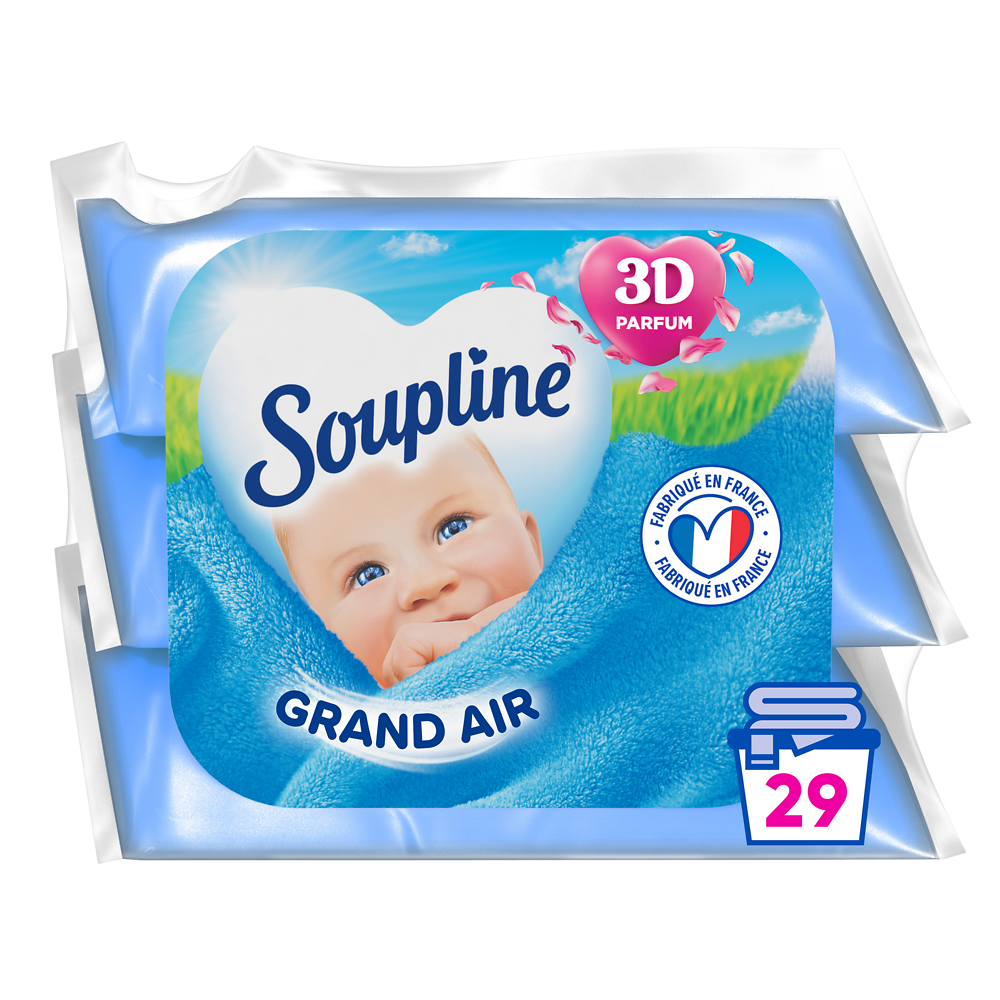 Adoucissant concentré  SOUPLINE 3D Grand air - 3x200ml