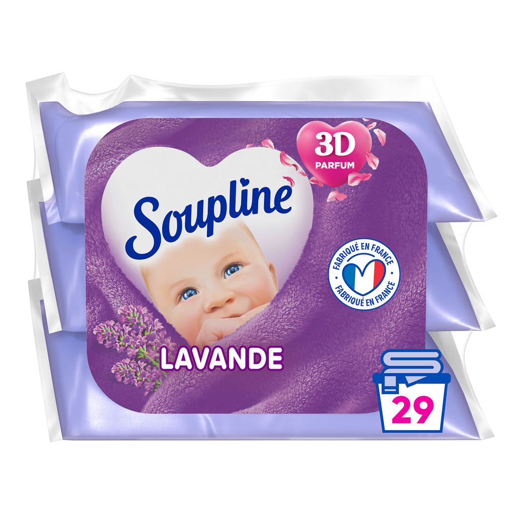 Adoucissant 3d lavande éco rech.SOUPLINE 3x200ml