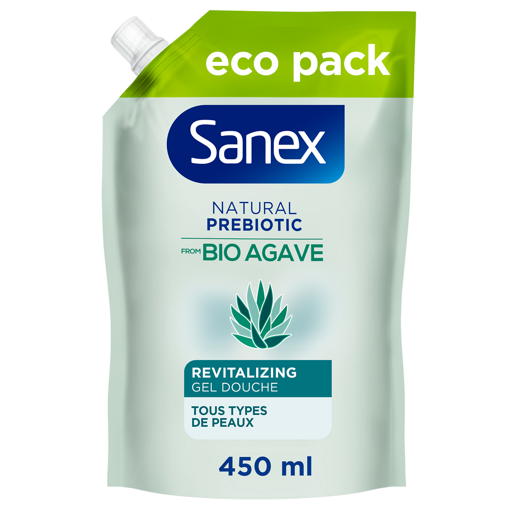 Gel douche natural prébiotic bio agave revitalisant SANEX 450ml