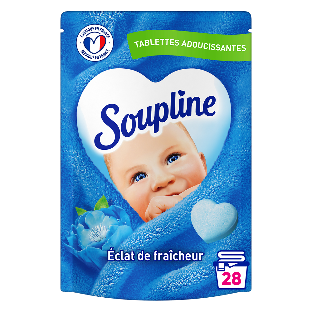 Adoucissant Tablette SOUPLINE éclat de fraîcheur - x28 - 336g