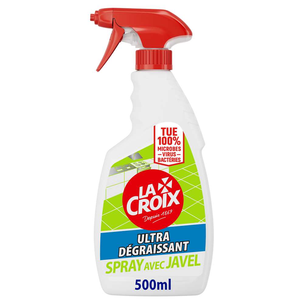 Nettoyant ménager cuisine désinfectant javel LA CROIX spray 500ml