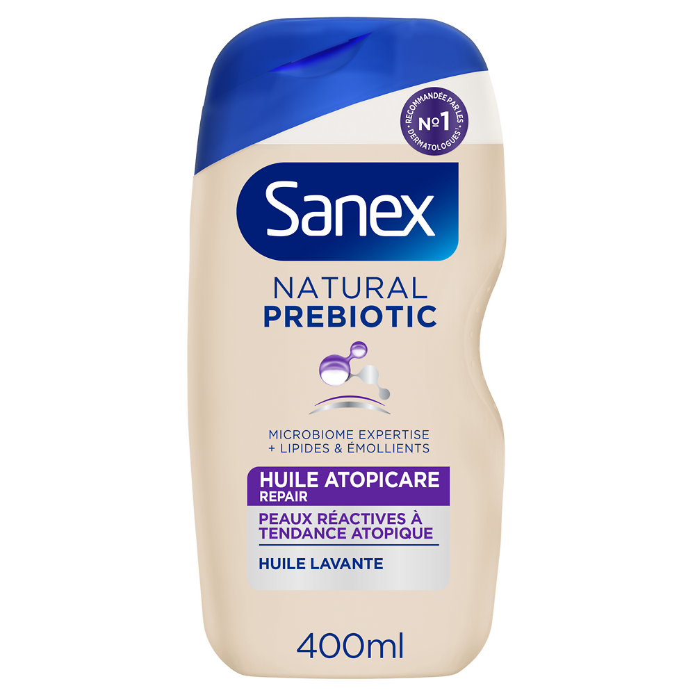 SANEX huile réparatrice natural prebiotic atopicare 400ml