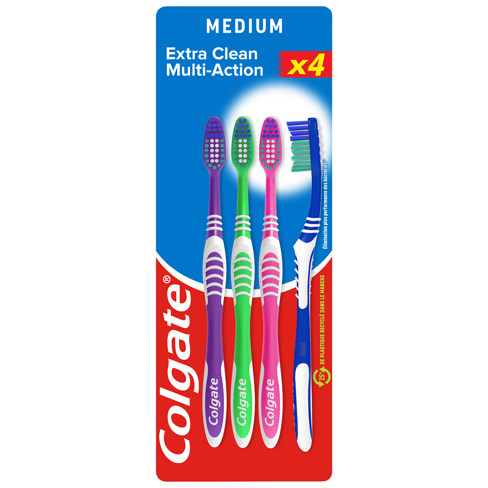 Brosse à dents multiaction medium COLGATE, x4