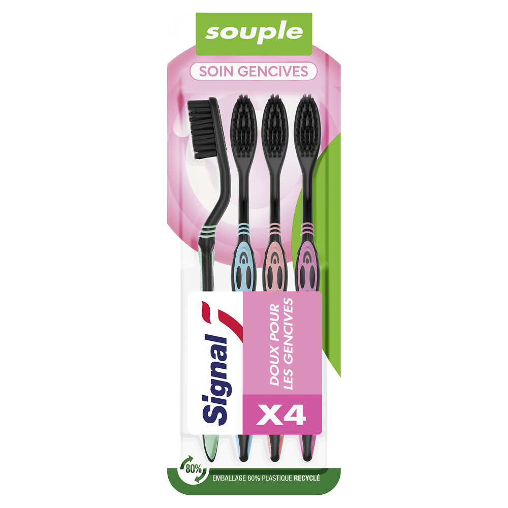 Brosse à dents soin douceur souple SIGNAL, x4