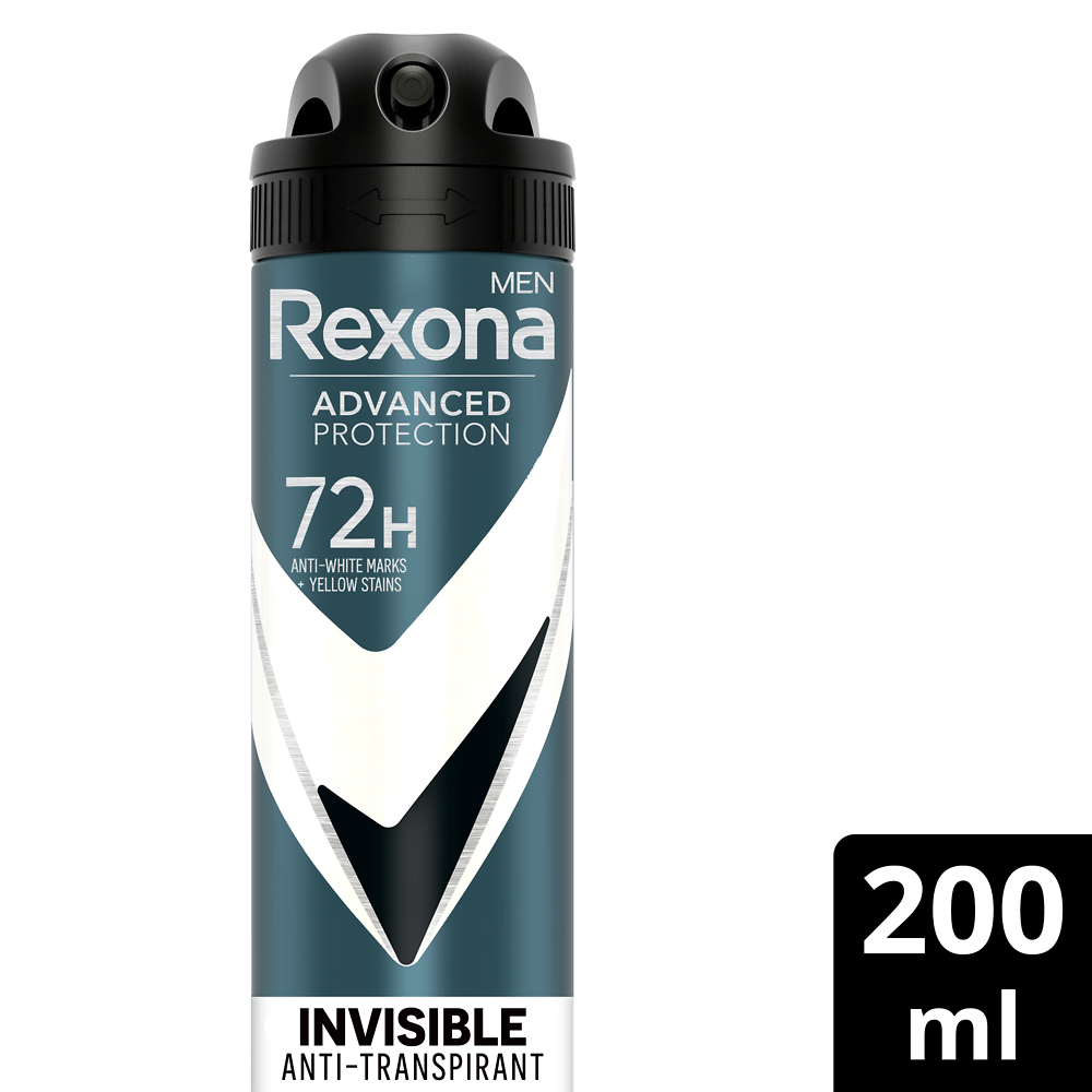 Déodorant Homme anti-transpirant invisible black & white 72h REXONA -Sspray 200ml