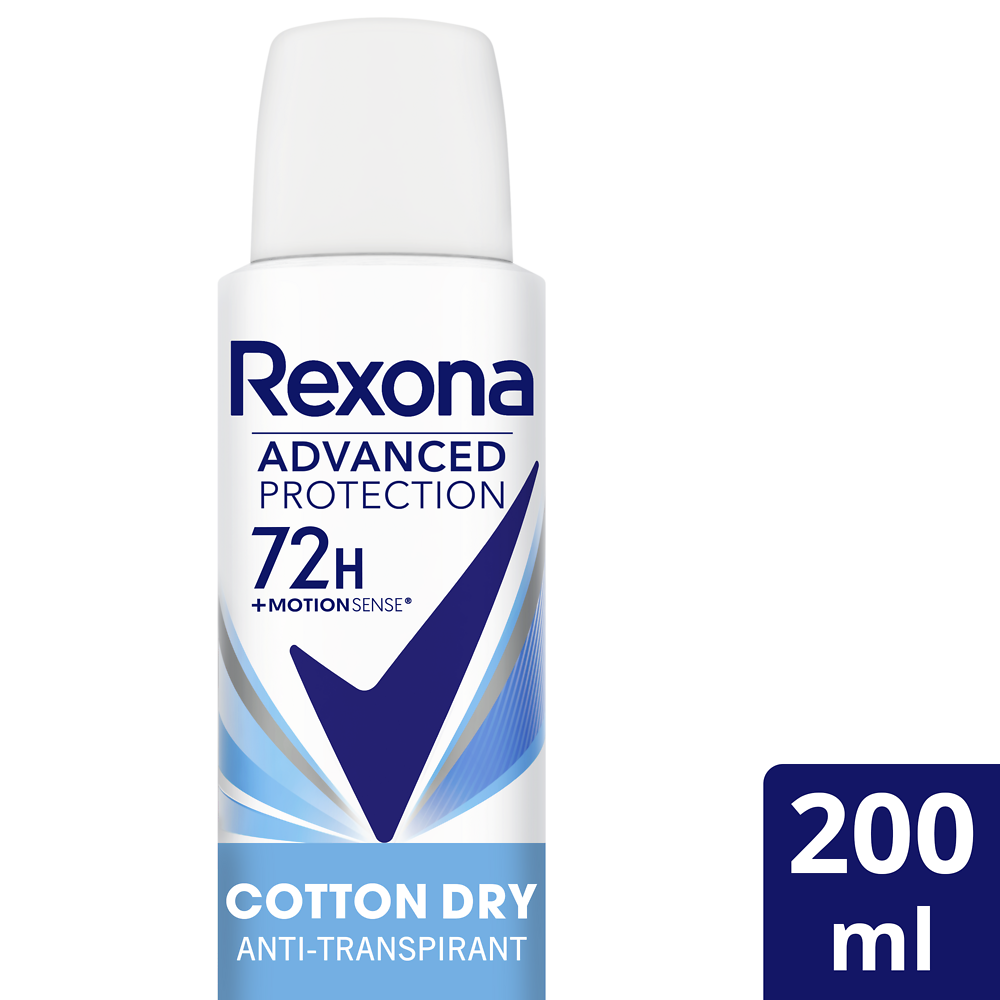 Déodorant femme anti-transpirant cotton dry 72h REXONA aérosol 200ml