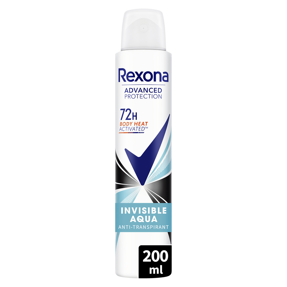 Déodorant femme anti transpirant invisible aqua 72h REXONA spray 200ml