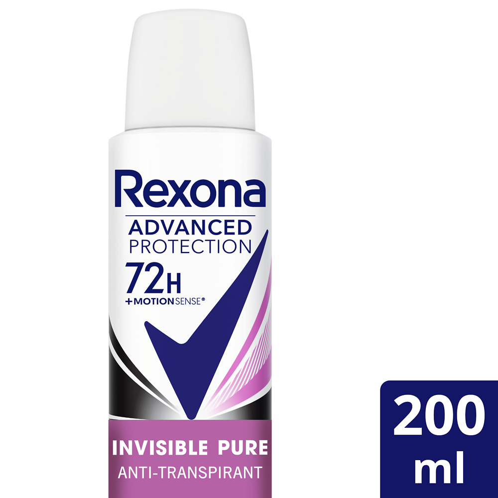 Déodorant femme anti transpirant invisible pure 72h REXONA spray 200ml