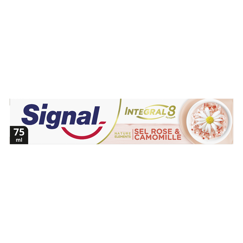 Dentifrice intégral 8 actions sel rose & camomille SIGNAL 75ml