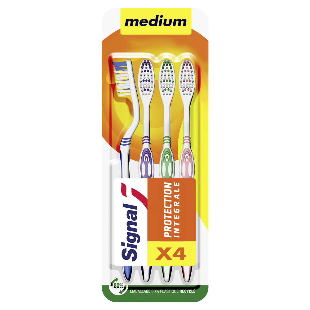 Brosse à dents protection integral manuelle SIGNAL medium x4