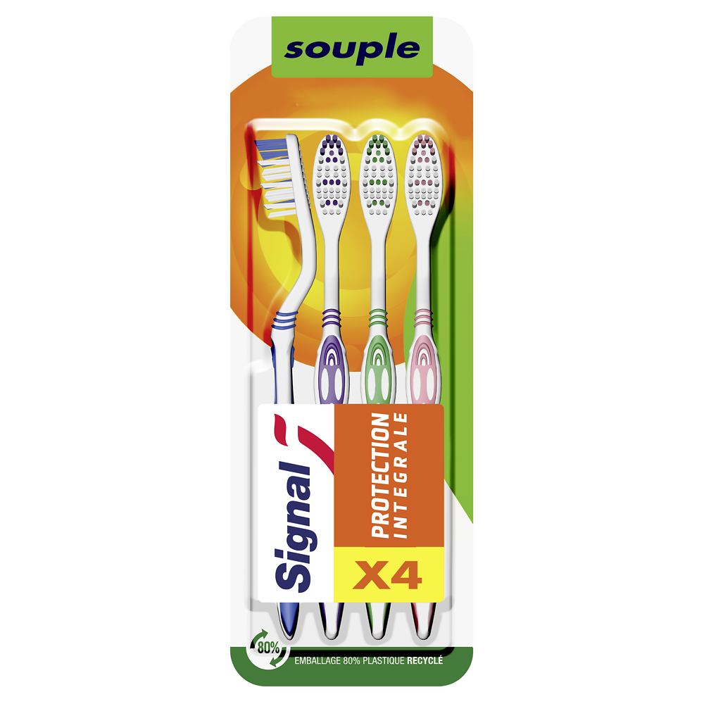 Brosse à dents protection integral manuelle SIGNAL souple x4