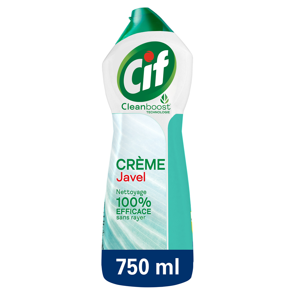 Crème à récurer multi surfaces clean boost javel CIF 750ml