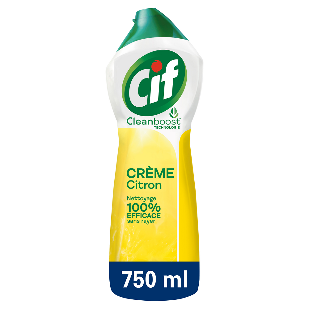 Crème à récurer multi surfaces clean boost citron CIF 750ml