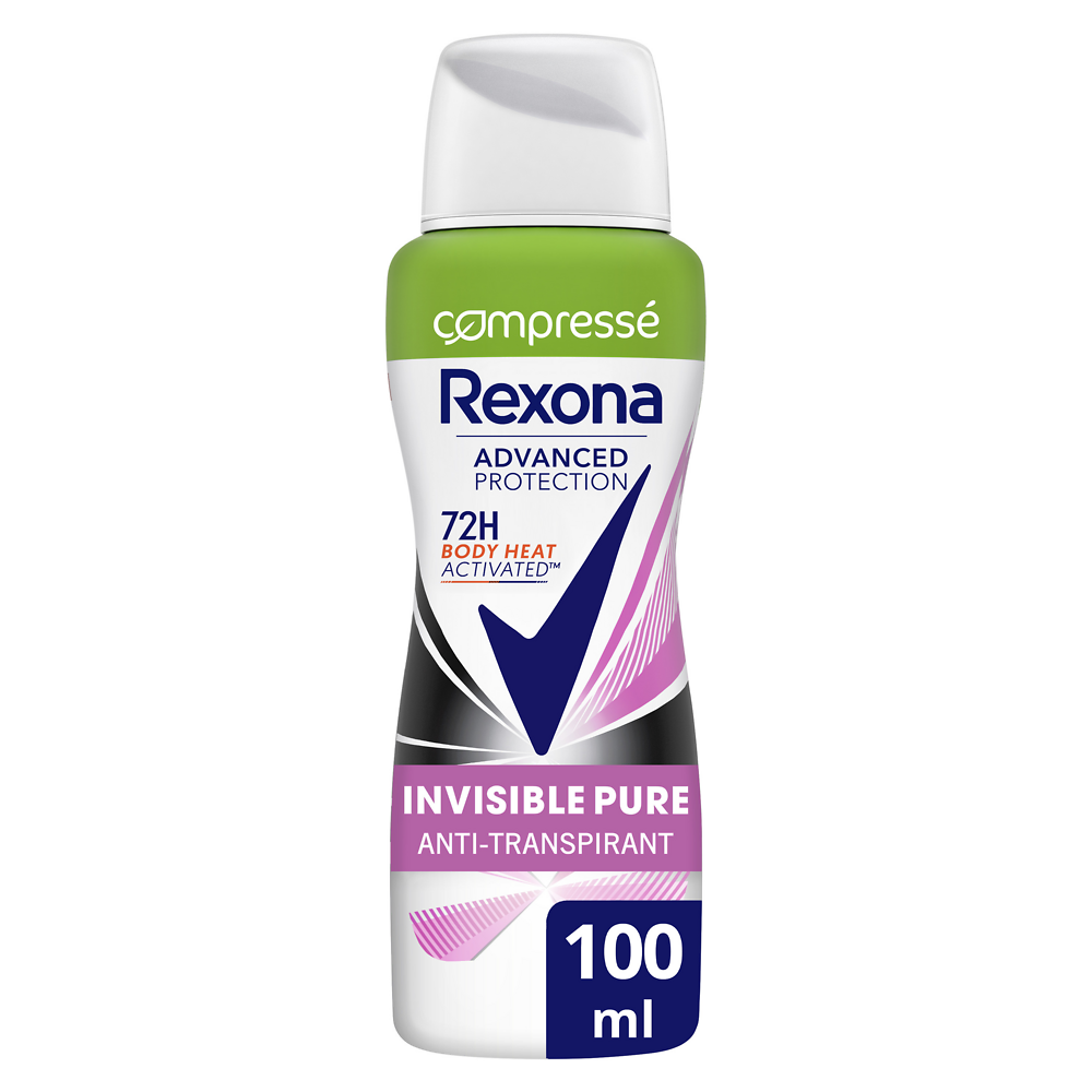 Déodorant Anti-Transpirant Compressé 72h invisible pure REXONA 100ML