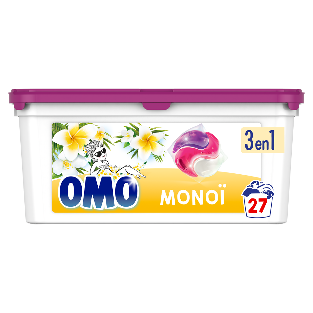 Lessive dosette Monoi OMO 27 capsules 0,467kg