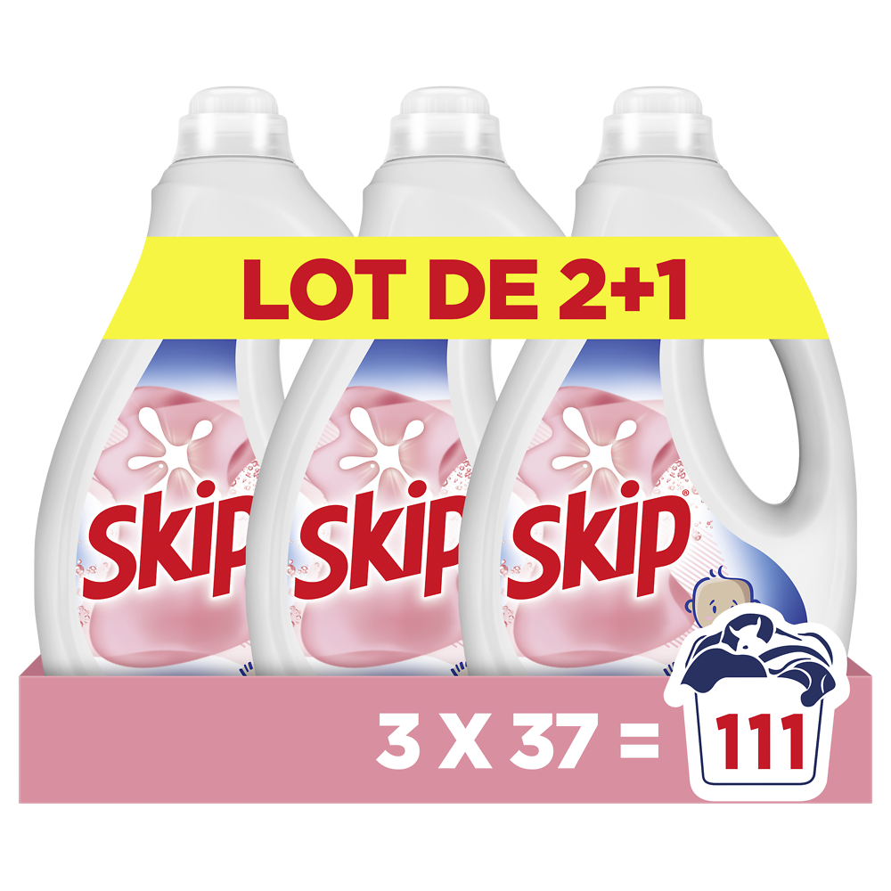 Lessive liquide sensitive SKIP 1,665l x37 lavages 2+1