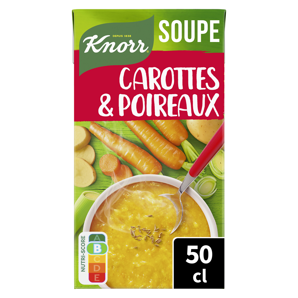 Soupe de carottes & poireaux KNORR brique 50cl