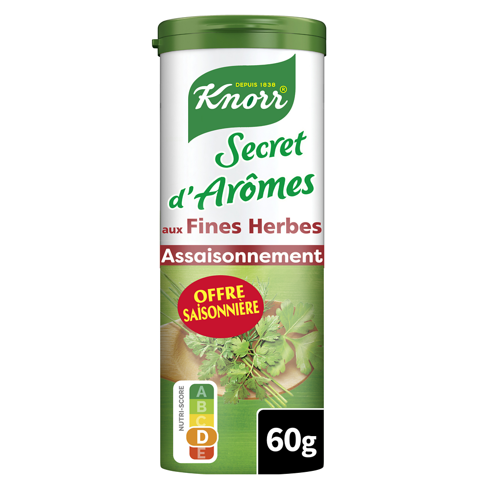 Secret d'Arômes assaisonnées en poudre aux fines Herbes KNORR tube 60goffre saisonniére