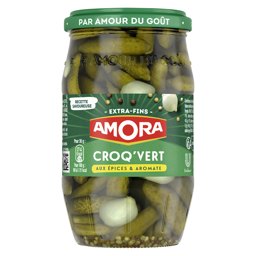 Cornichons extra-fins Croq'Vert AMORA bocal 210g