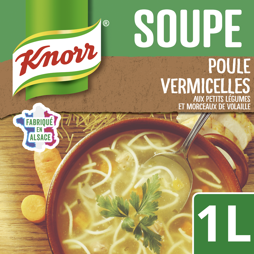 Soupe Secret de grand mère poule vermicelle KNORR, 1 litre