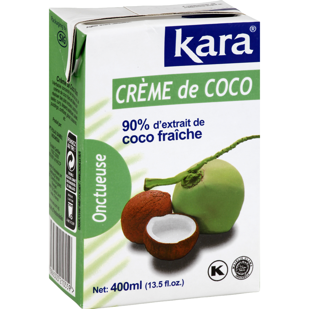 Crème de coco têtra KARA, pack de 400ml